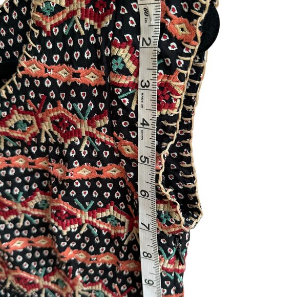 THML sleeveless embroidered minidress, black/multi, size Small - Picture 6 of 7